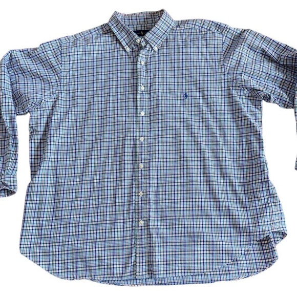 Ralph Lauren Plaid Button Down Cotton Multi Color Shirt 2XB - Picture 3 of 10